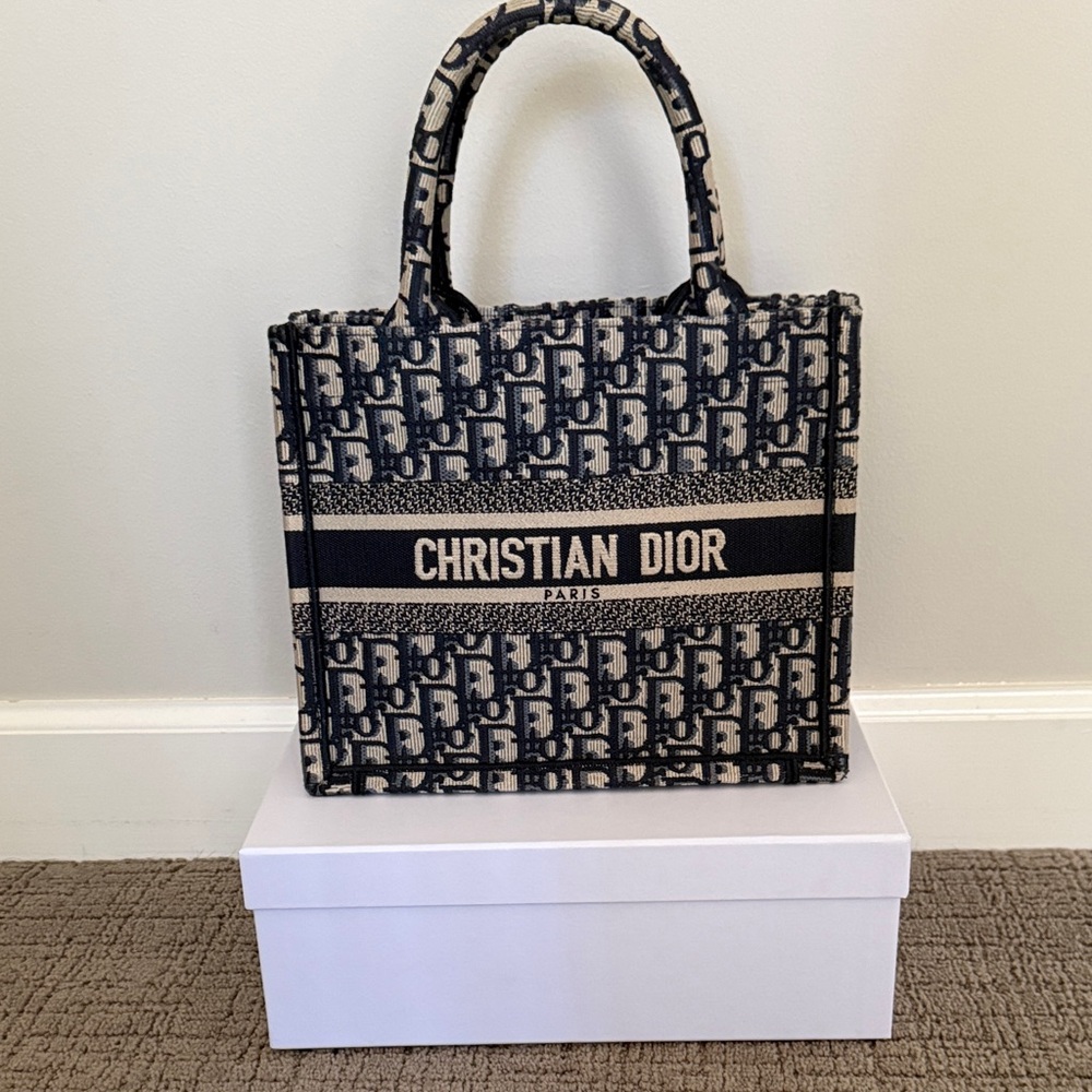 Dior Navy & Beige Signature Book Tote